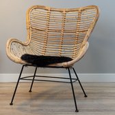 WOOOL® Coussin de chaise en peau de mouton - Zwart australien (38x38cm) SQUARE - Coussin de chaise - 100% réel - Un côté