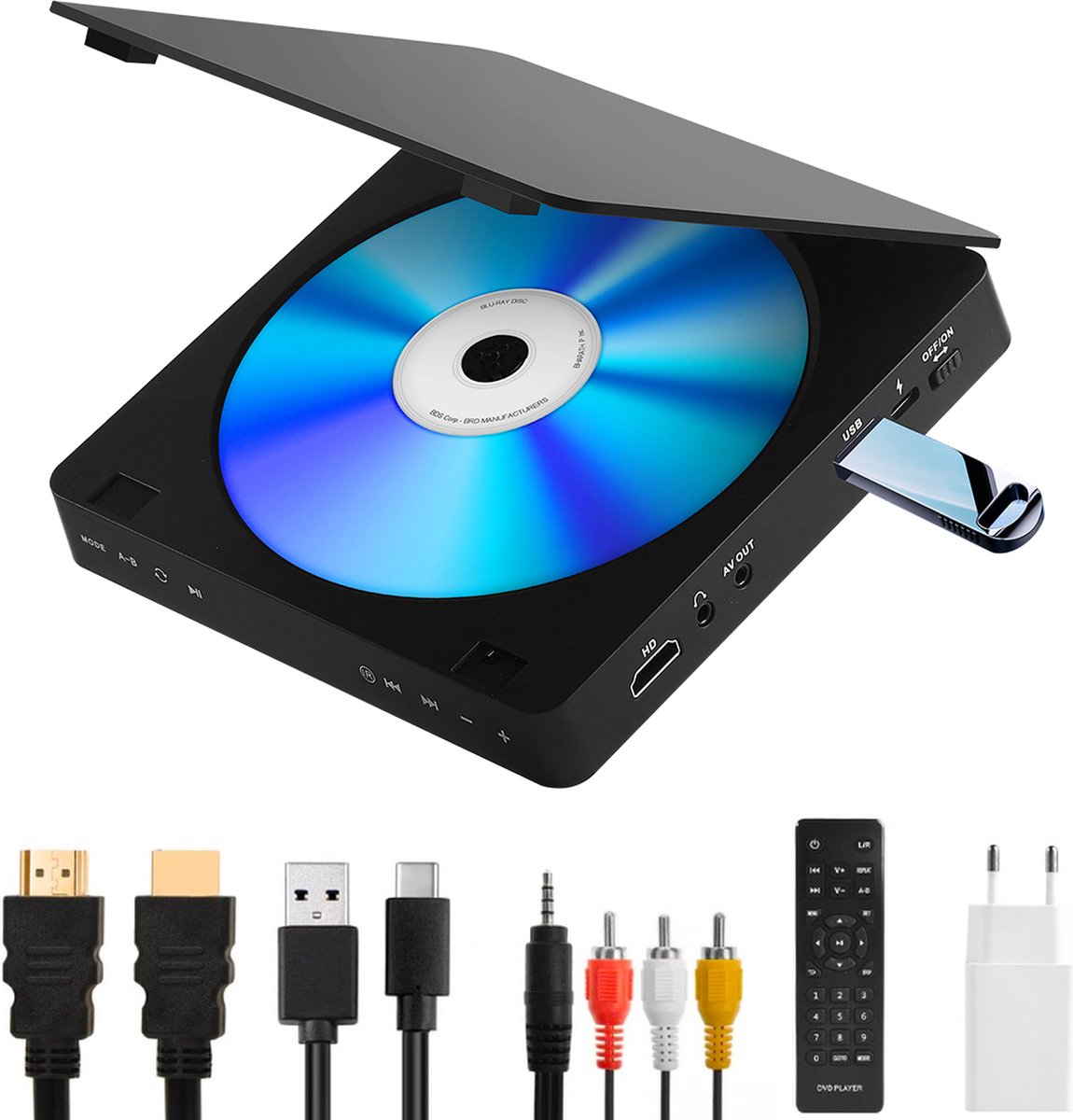 Voorstad luchthaven geschiedenis Mini DVD Speler met HDMI - Regiovrij - Full HD - CD Ondersteuning - RCA,  USB en AUX... | bol.com