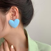 Hart Oorbel - Lichtblauw Hart Oorbel - aantrekkelijk oorbellen - Hart Oorknoppen - Oorknoppen - Trend oorbellen - Cadeau voor Vrouwen