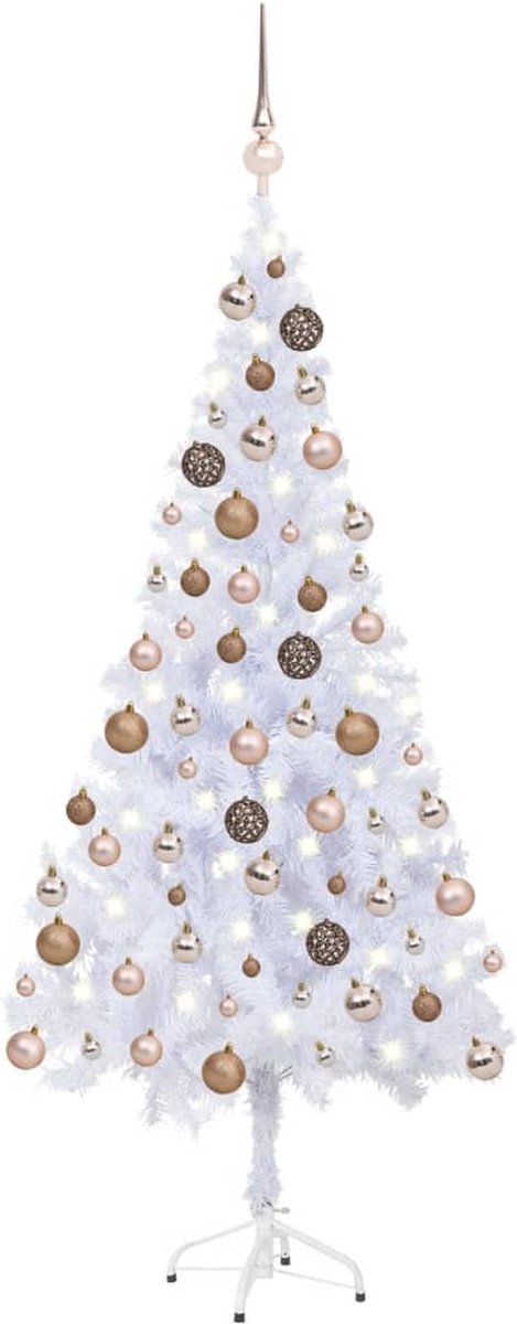 VidaLife Kunstkerstboom met LED's en kerstballen 620 takken 180 cm