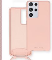iMoshion Hoesje Geschikt voor Samsung Galaxy S21 Ultra Hoesje Met Koord - iMoshion Color Backcover met afneembaar koord - Roze