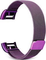 Milanees bandje - geschikt voor Fitbit Charge 2 - maat M/L - paars