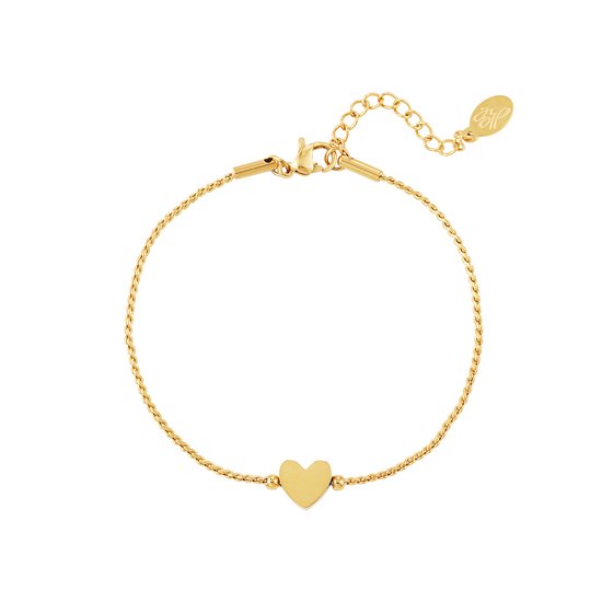 Armbandje golden heart stainless steel [Gaby's Galaxy]- [dames]-[sieraden]-[sieraad]-[voor haar]-[cadeau]- [valentijnscadeau]-[armband]-[voor moeder]