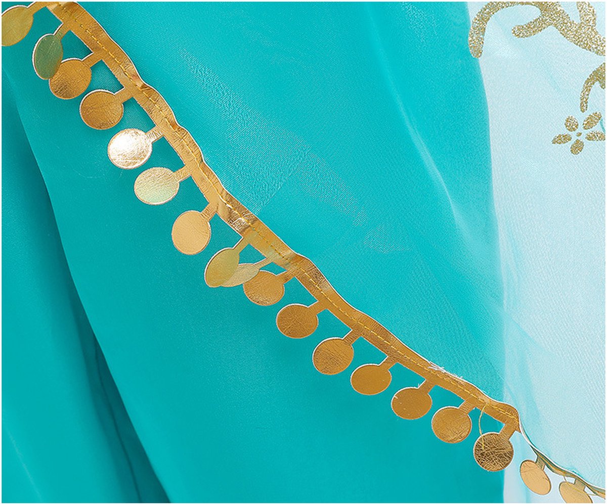 Joya Kids® Verkleed Prinses Kostuum | Arabische prinsessen jurk | Aladdin | Maat 146-152 (150) + Haarband | Cadeau meisje Sinterklaas — afbeelding 9
