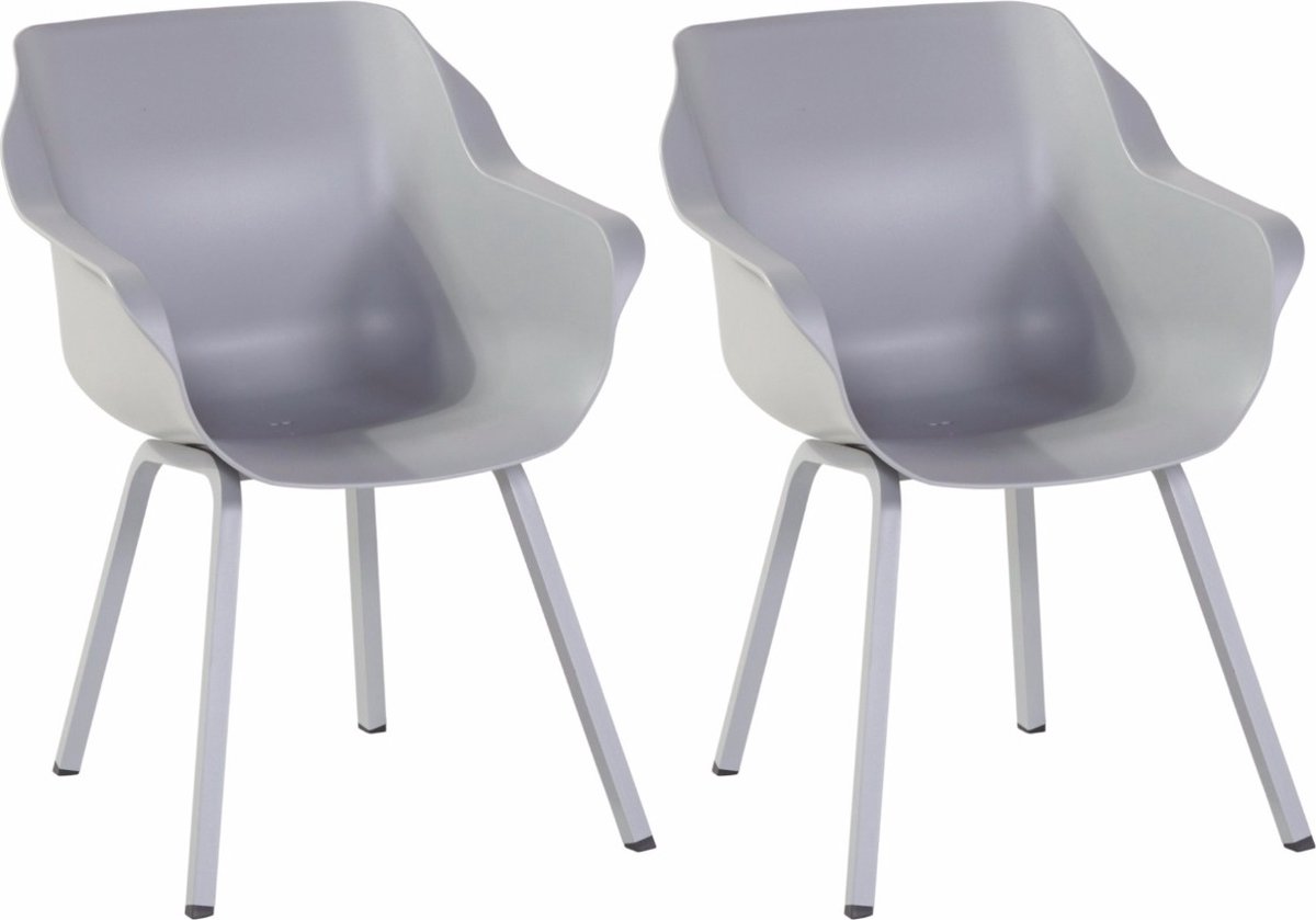 Hartman Sophie armchair tuinstoel met armleuning - Lichtgrijs - set van 2 - lichtgrijs element onderstel