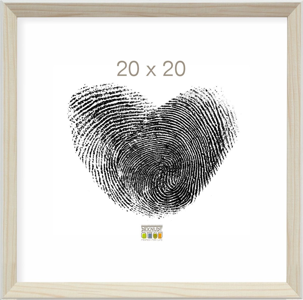 Deknudt Frames fotolijst S46CH1 - naturel met wit randje - foto 20x20