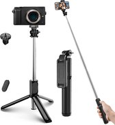 EGS-04 Selfiesticks - 3 in 1 - Bluetooth Afstandsbediening - 101cm - 245° Rotatie - Vlog Statief - Driepoot Statief - voor iPhone Samsung Huawei - zwart