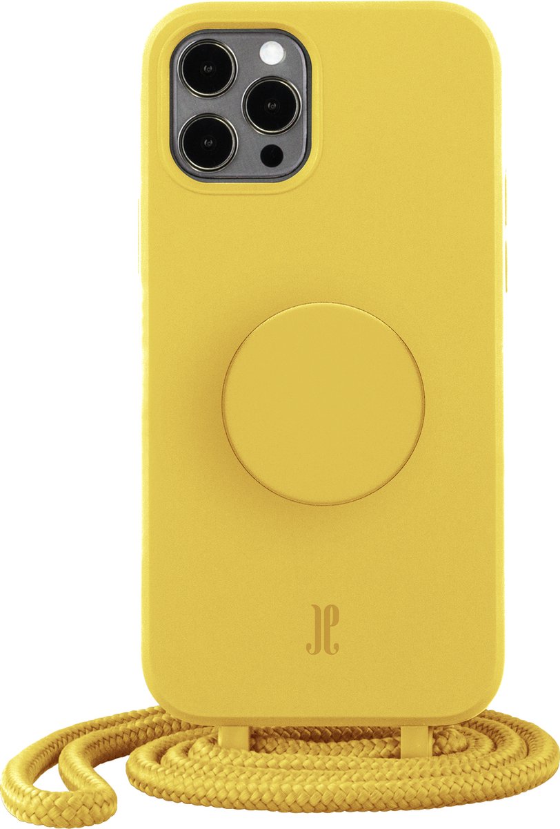 Just Elegance x PopSockets Telefoonhoesje met telefoonbutton [telefoon accessoires] voor Apple iPhone 12 Pro Max - Geel