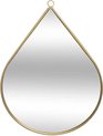Spiegel/wandspiegel druppel 39 x 28 cm metaal goud - Woondecoratie/accessoires