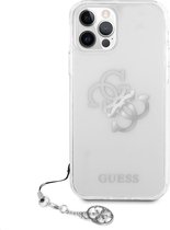 Guess 4G Silver Logo Back Cover Charms - Apple iPhone 12/12 Pro (6.1") - Transparant