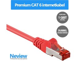 Neview - 1 meter premium S/FTP patchkabel - CAT 6 - Rood - Dubbele afscherming - (netwerkkabel/internetkabel)