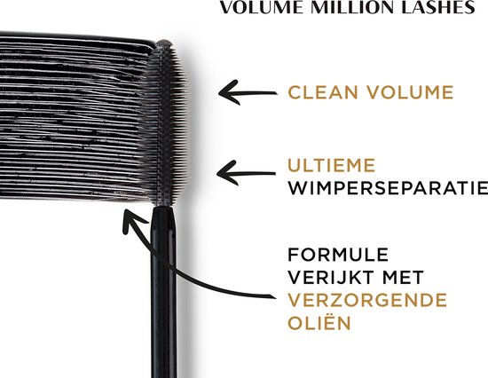 L’Oréal Paris - Volume Million Lashes Zwarte Volume Mascara - Classic - Black - Zwart - 10,7 ml - L’Oréal Paris