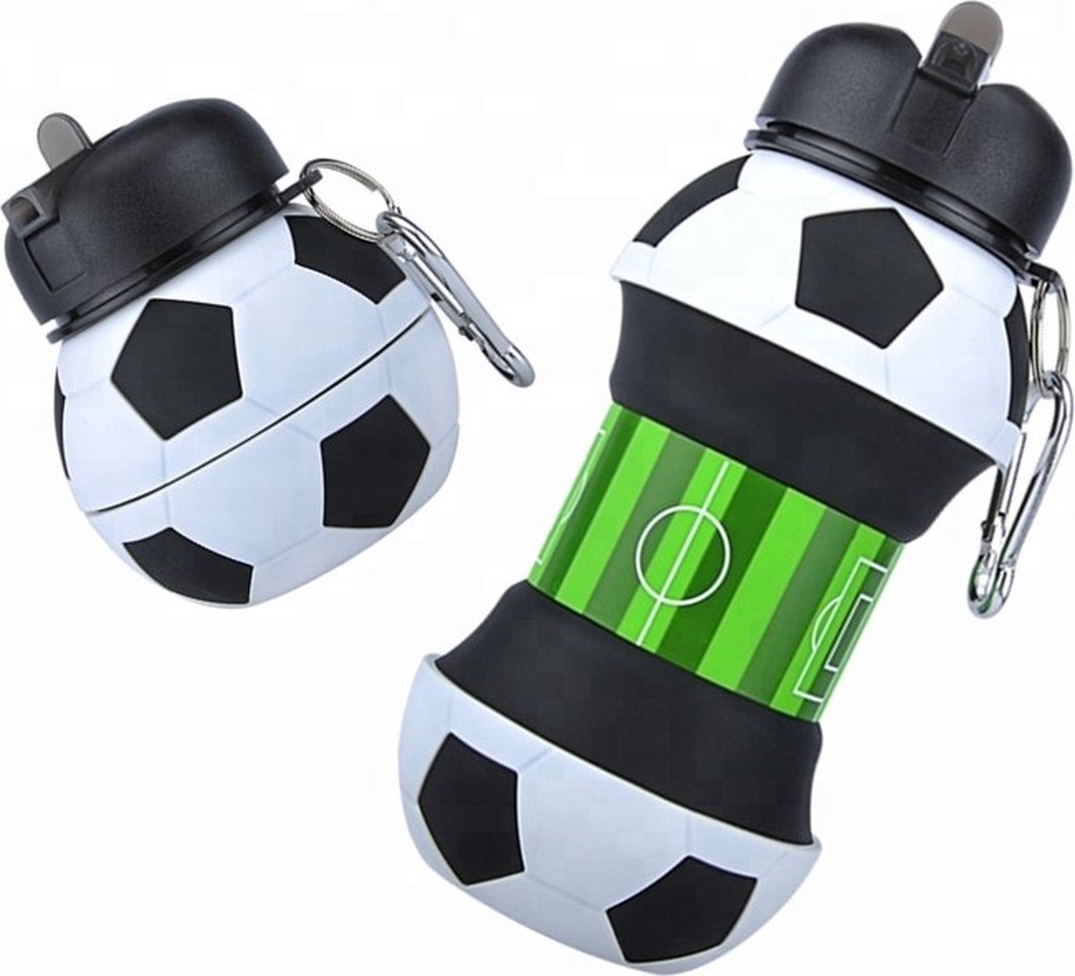 Voetbal drinkfles - Football waterbottle - 550 ml drinkfles kinderen - Soccer Sportfles - opvouwbaar - waterflessen - back to school