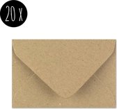 20x Mini-envelopjes / kleine enveloppen | kraft | 93 x 63 mm