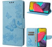 Mobigear Telefoonhoesje geschikt voor Samsung Galaxy M53 Hoesje | Mobigear Butterfly Bookcase Portemonnee | Pasjeshouder voor 2 Pasjes | Telefoonhoesje voor Pinpas / OV Kaart / Rijbewijs - Blauw