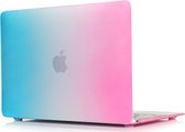 Mobigear Laptophoes geschikt voor Apple MacBook 12 Inch (2015-2017) Hoes Hardshell Laptopcover MacBook Case | Mobigear Rainbow Matte - Blauw /Roze - Model | Blauw,roze