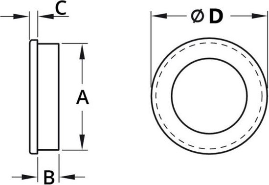 Tirette - Inox brossé - Ronde - Ø40mm - Poignée de porte coulissante - Set de 2 pièces