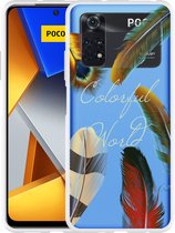 Xiaomi Poco M4 Pro Hoesje Feathers World - Designed by Cazy
