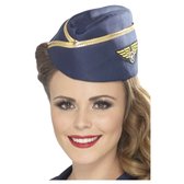 Smiffys Costume Hat Air Hostess Blauw