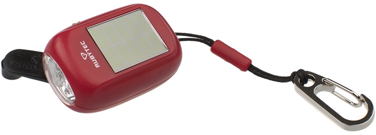 Rubytec Mini-zaklamp Kao Clip Led Solar 4,6 Cm Abs Rood