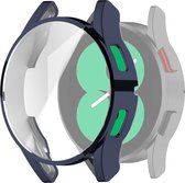 Watch case screenprotector - hoesje - gehard glas - geschikt voor Samsung Galaxy Watch 4 (40 mm) - donkerblauw