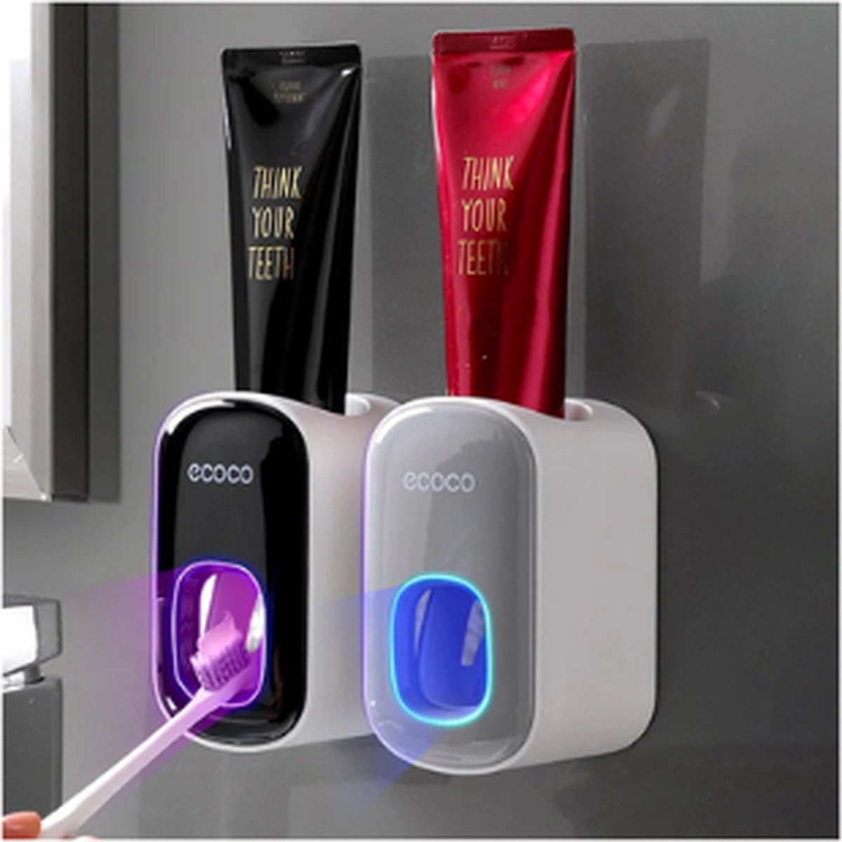 Ecoco Tandpasta dispenser | Toothpaste dispenser | Tandpasta | Tandpasta uitknijper | Toothpasta - zwart