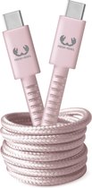 Fresh 'n Rebel - Usb c naar Usb c kabel - 2 meter hoge kwaliteit kabel - Smokey Pink