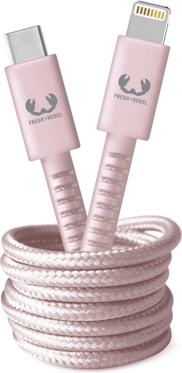 Fresh 'n Rebel - USB-C - Apple Lightning Fabriq cable  -  2.0m  -  Smokey Pink