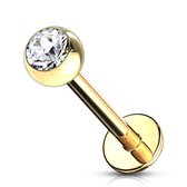 Piercing pour la lèvre plaqué or blanc © LMPiercings