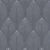 Exclusief luxe behang Profhome 374822-GU vliesbehang gestructureerd design glanzend zwart zilver grijs 5,33 m2