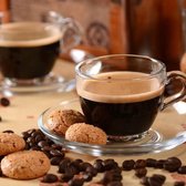 Pasabahce Basic – Set Espresso kopjes + Schoteltjes – Türk Kahve Fincan Takımı – 90 ml – 12-delig