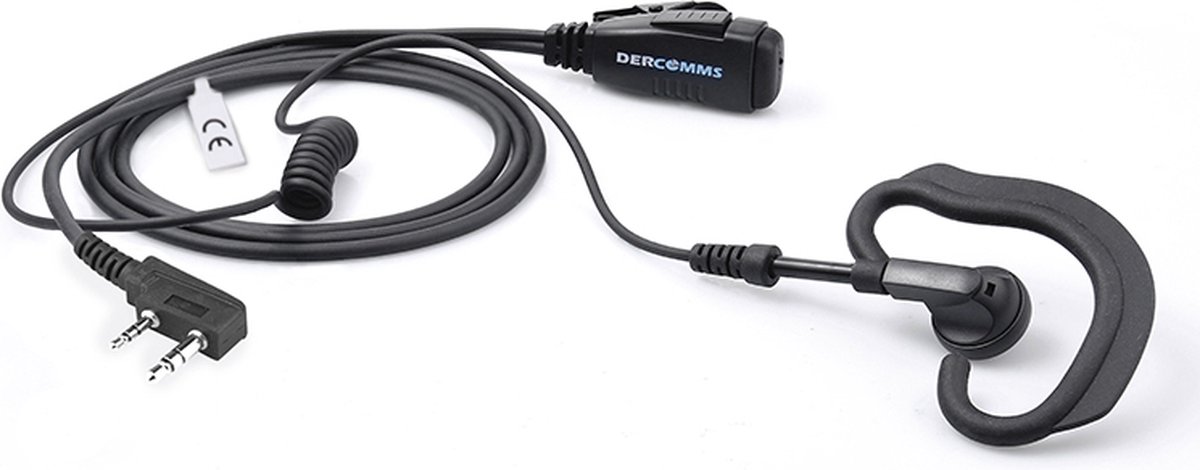 DerComms® Oorhanger headset voor Kenwood TK3201, TK3501, TK3401, TK3701, NX1200, NX1300