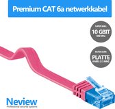 Neview - 50 cm premium platte UTP kabel - CAT 6a - 10 Gbit - 100% koper - Roze - (netwerkkabel/internetkabel)