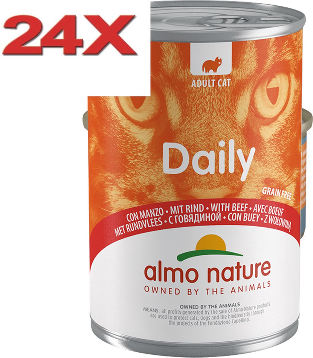 Almo Nature Dailymenu - Kattenvoer Blik - Rund - 24x400gr