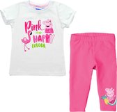 Peppa Pig set - Legging + shirt - wit/roze - maat 110/116