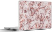 Laptop sticker - 17.3 inch - Rose gold - Marmer - Agaat - Luxe - 40x30cm - Laptopstickers - Laptop skin - Cover