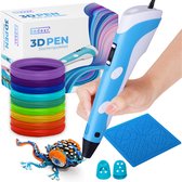 3D Pen - Starterspakket met 29m Filament + 3D Tekenmat + Vingerbeschermers + NL Handleiding + Penhouder - 2x10m & 1x9m Vullingen - 3D Printer - Blauw