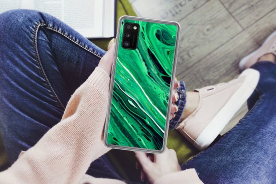Coque Samsung Galaxy A41 - Marbre - Peinture à l'huile - Vert - Coque de téléphone en Siliconen