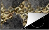 KitchenYeah® Inductie beschermer 89.6x51.6 cm - Goud - Marmer print - Verf - Patronen - Kookplaataccessoires - Afdekplaat voor kookplaat - Inductiebeschermer - Inductiemat - Inductieplaat mat