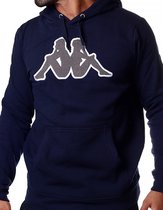 Kappa logo tairiti hooded sweater blue grey md mel wit 303GCJ0922, maat XL