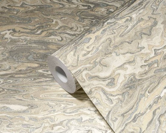 AS Creation My Home My Spa - PAPIER PEINT MARBRE CHIC - effet chatoyant - 1005 x 53 cm