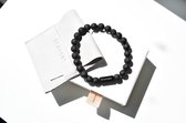 STAVORY® Natuursteen armband - accessoire - Lava - Lavasteen - Armband Heren - Elastisch - Sieraden - Cadeau voor Man - Mannen armband - Bedel armband