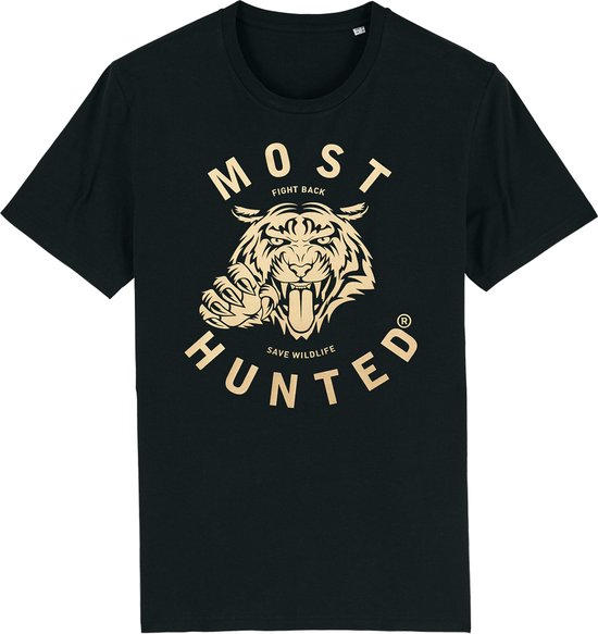 Most Hunted Tijger Claw - Unisex T-shirt - Zwart-Goud - Maat S