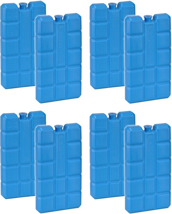 Set van 8x blauwe koelelementen 200 gram 8 x 15 x 2 cm - Koelblokken/koelelementen voor koeltas/koelbox van HEMA — afbeelding 2