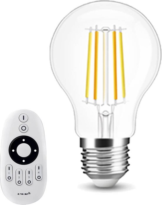 Milight Dual White smart filament met afstandsbediening - 7W - E27 fitting - A60 model