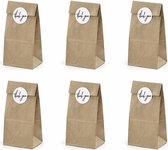 Bruiloft bedank zakjes - 6 stuks - met Thank You stickers