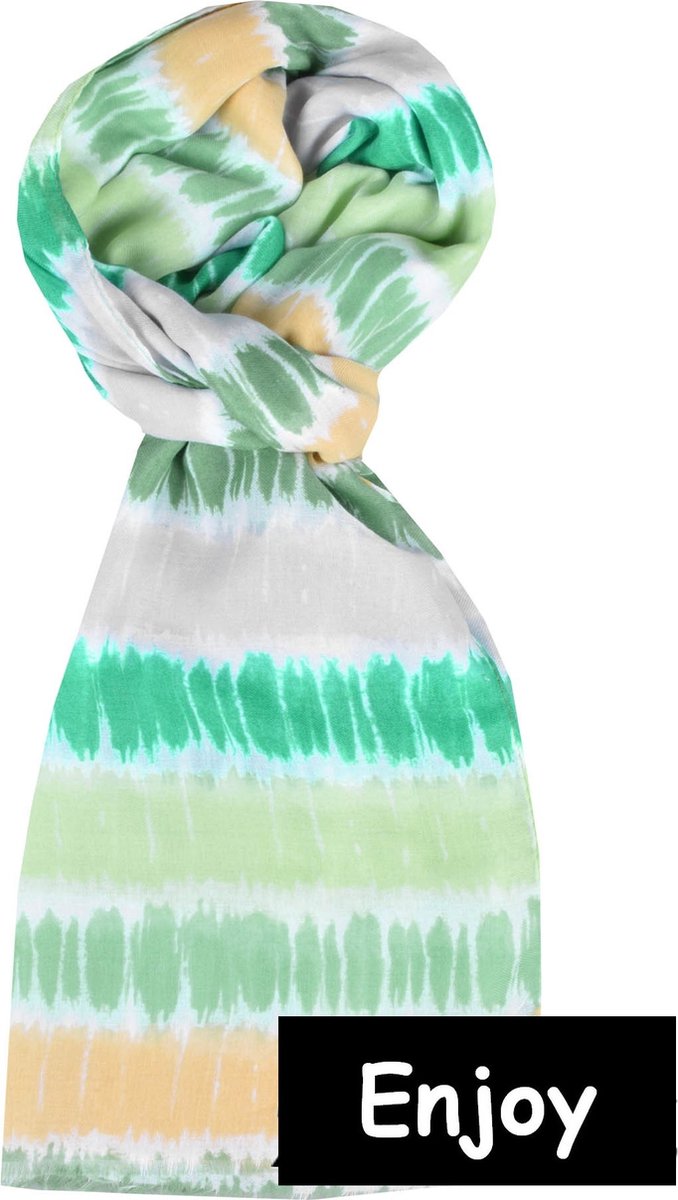 Sjaal- natuurlijke materialen- groen -langwerpig