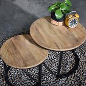 Gister&Vandaag Table basse Leonardo | ensemble de deux tables basses | Rond | Bois de manguier