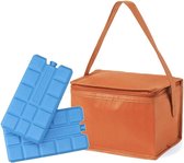 Petit mini sac isotherme orange pour 6 canettes dont 2 éléments réfrigérants - Glacières compactes / sacs isothermes et éléments
