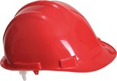 Set van 2x stuks veiligheidshelmen/bouwhelmen hoofdbescherming rood verstelbaar 55-62 cm